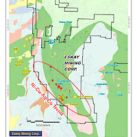 Corey Property Regional Mineral Occurrences & Ni Stream Sediment Geochemistry
