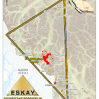 Figure 1: Map showing the location of Eskay Mining’s tenure within the Golden Triangle.