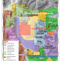 Figure 4: Map showing Eskay Mining’s planned IP and MT survey areas as well as historic IP survey areas.